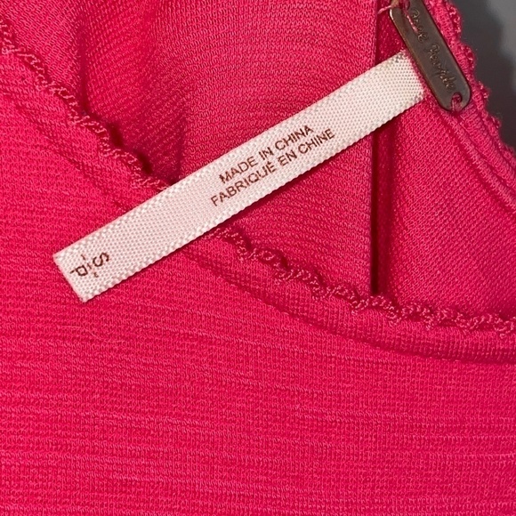 EUC Free People Pink Raspberry Embroidered Garden Sleeve Dress Size Small - Picture 3 of 9